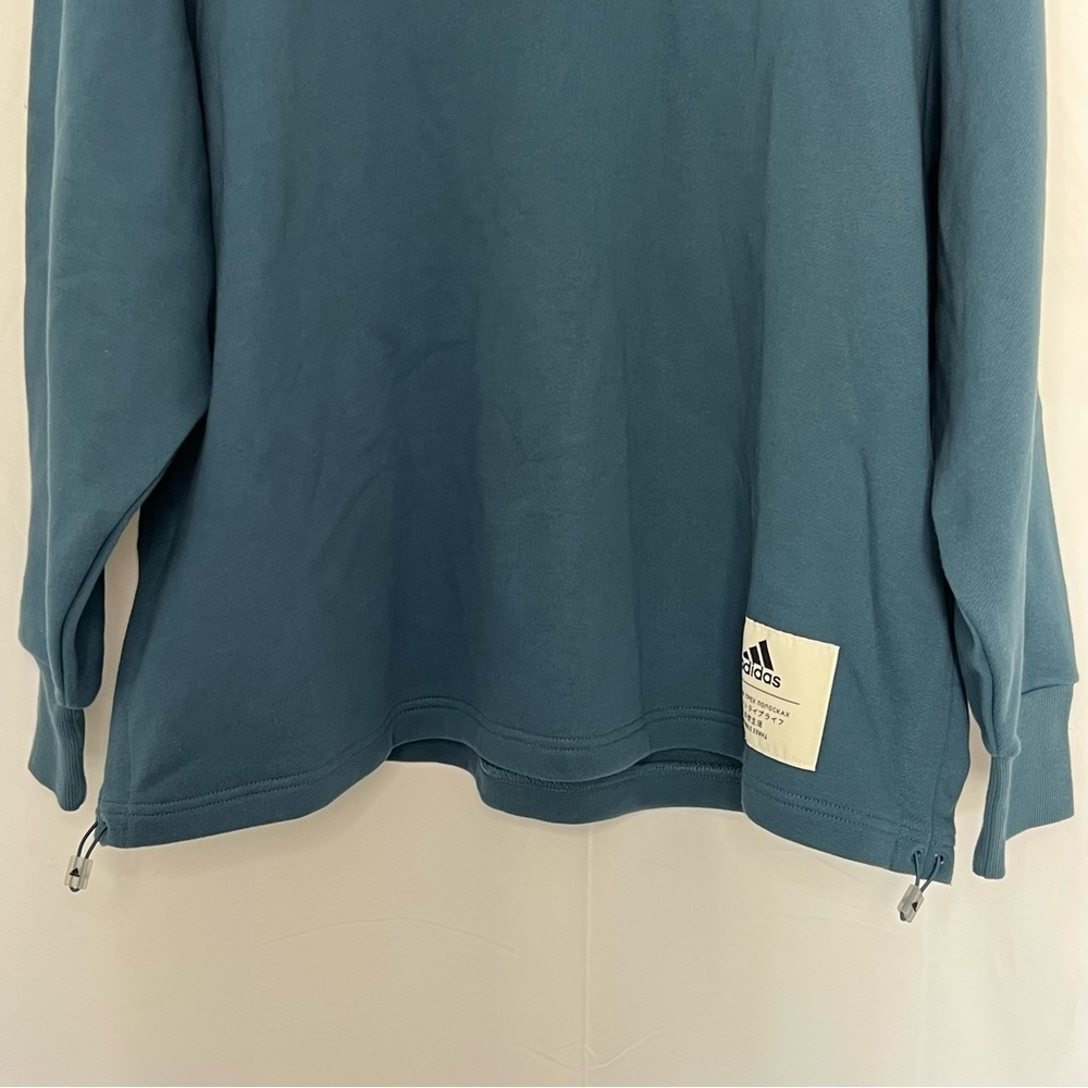 Adidas Hoodie Blue Oversized Straight Hem Knit Small NWT's - Picture 6 of 7